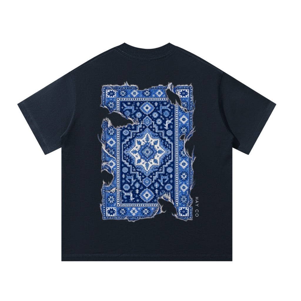 HayCO Blue Kavkaz Style Carpet Essential Armenian T-Shirt | Armenian Clothing